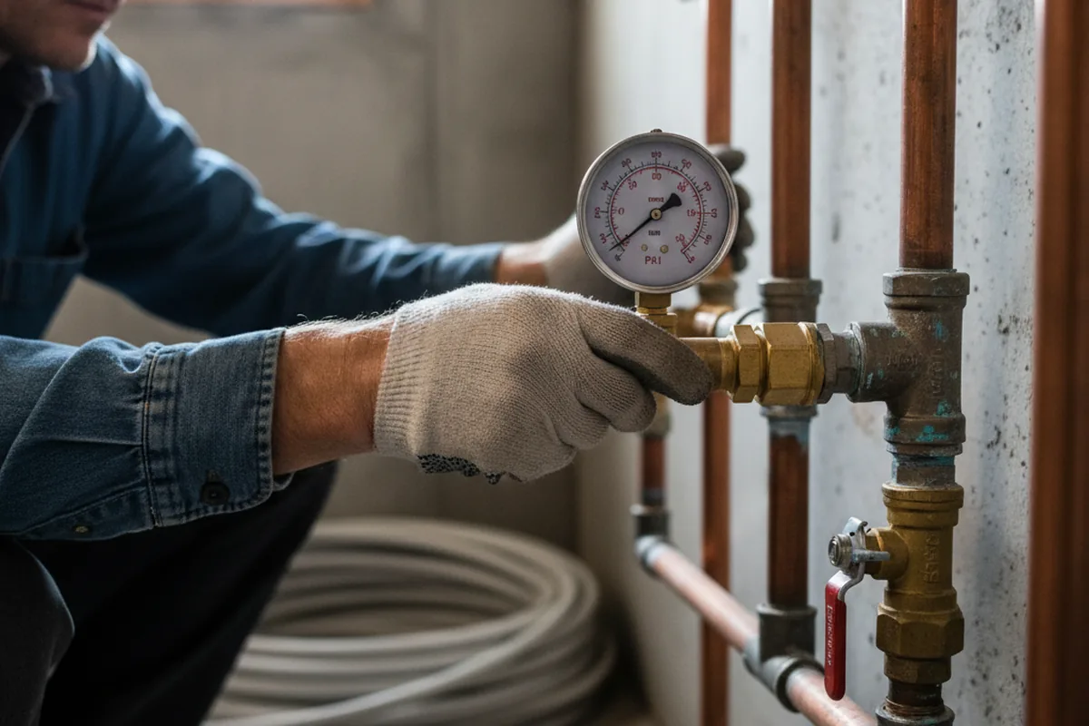 Pressure testing a repaired line during Water Line Repair in Hobgood