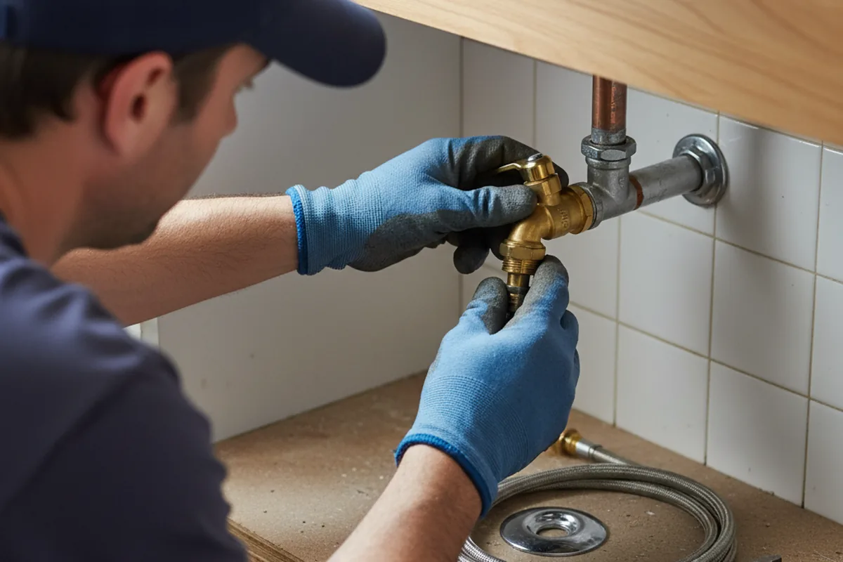 Shutoff valve and fitting work during Emergency Plumbing in Hobgood
